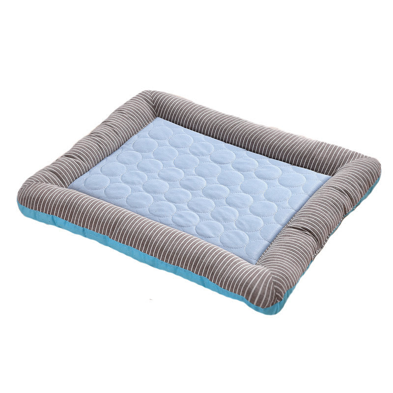Pet Cooling Pad Bed For Dogs Cats Puppy Kitten Cool Mat Pet Blanket Ice Silk Material Soft For Summer Sleeping  Blue Breathable - Woofie Zone