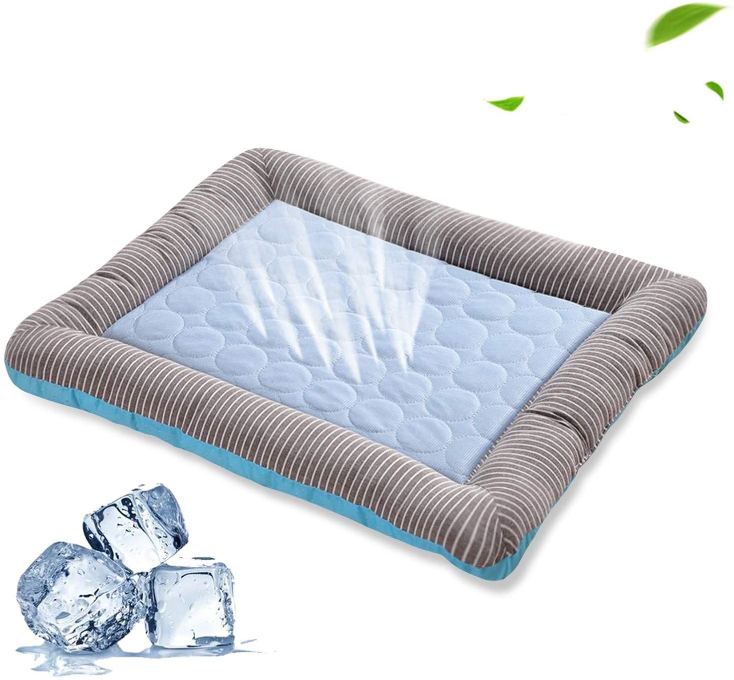 Pet Cooling Pad Bed For Dogs Cats Puppy Kitten Cool Mat Pet Blanket Ice Silk Material Soft For Summer Sleeping  Blue Breathable - Woofie Zone