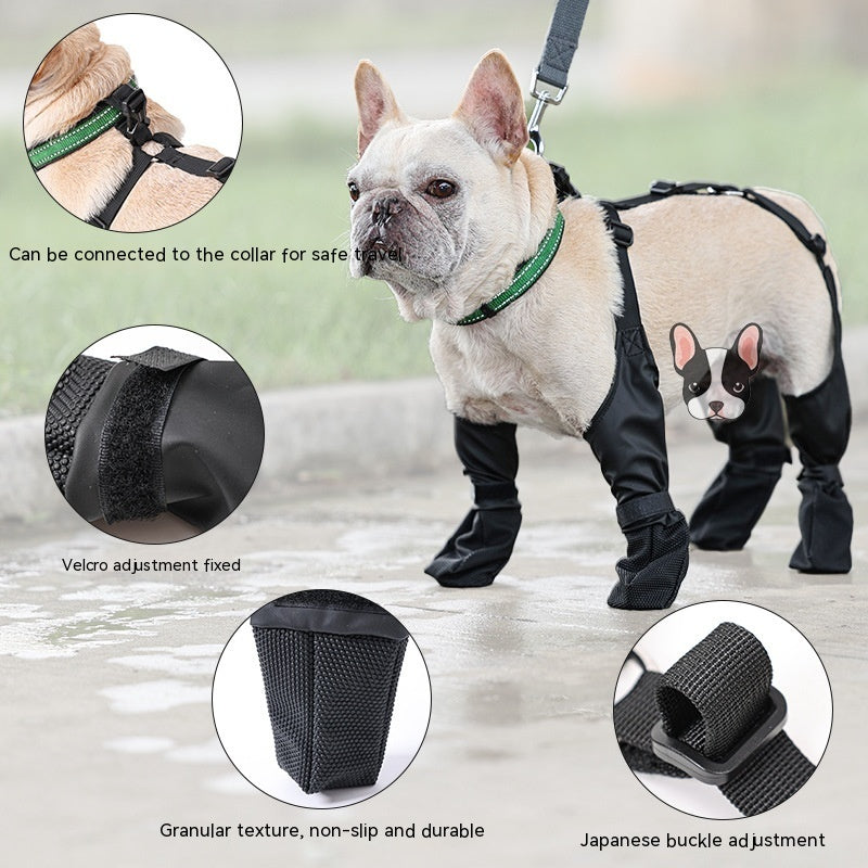 Waterproof Dog Shoes Adjustable Dog Boots Pet Breathbale Shoes For Outdoor Walking Soft French Dog Shoes Pets Paws Protector Pet Products - Woofie Zone
