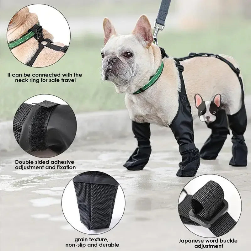 Waterproof Dog Shoes Adjustable Dog Boots Pet Breathbale Shoes For Outdoor Walking Soft French Dog Shoes Pets Paws Protector Pet Products - Woofie Zone